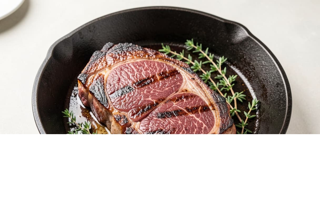 Ribeye Steak (8 oz, Cooked)