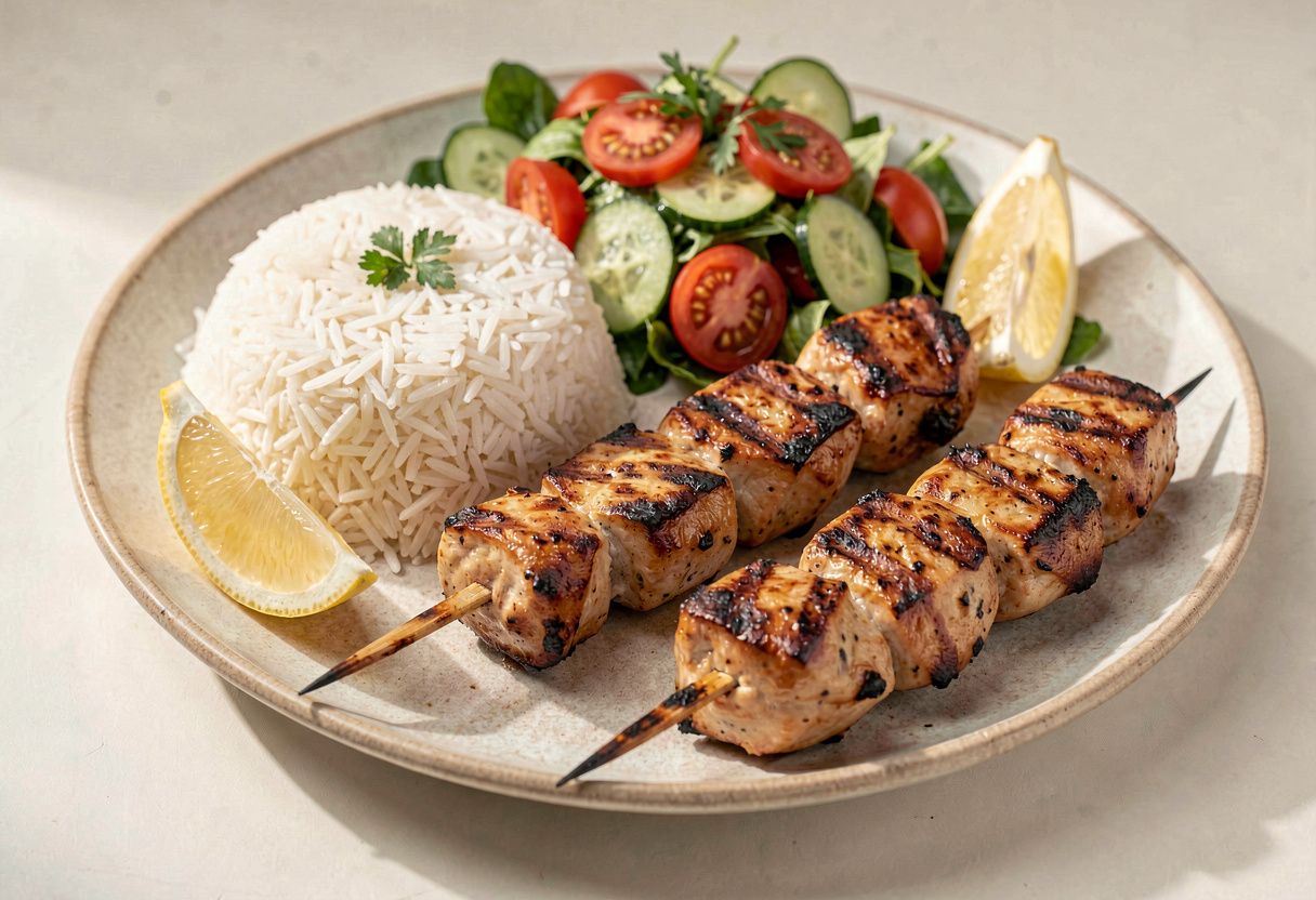 Luna Grill Chicken Kabob Plate